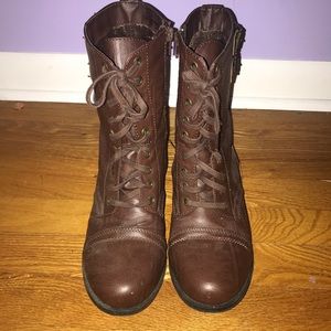 Brown Combat Boots Size 9